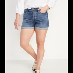 Old Navy High-Waisted Button-Fly O.G. Straight Jean Shorts for Women